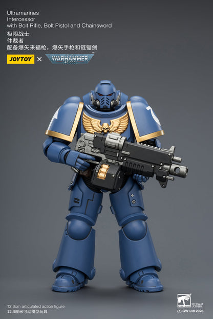 JoyToy Warhammer 40,000 Ultramarines Intercessor 1/18 Scale Plastic Action Figure 4.8-Inch - View 5