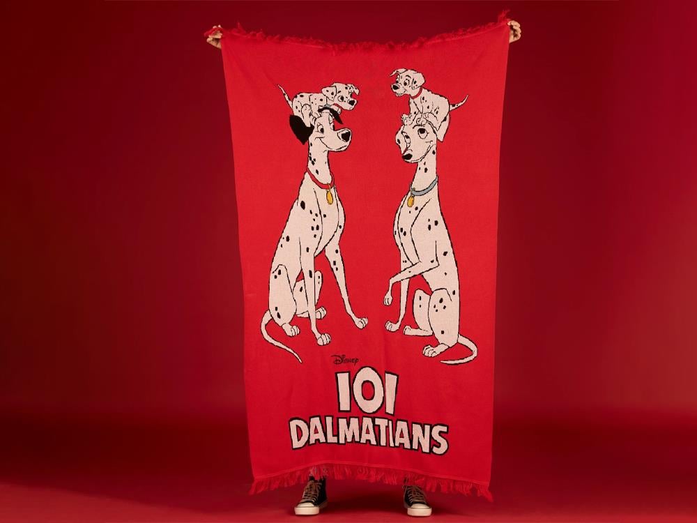 Cakeworthy Disney 101 Dalmatians 65th Anniversary Blanket with Pongo, Perdita, Pepper and Lucky - View 2