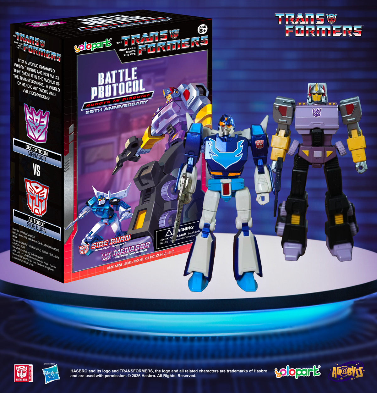 Yolopark Transformers: Robots in Disguise Battle Protocol AMK Mini Side Burn vs. Menasor BotCon 2026 Exclusive Model Kit Set - View 3