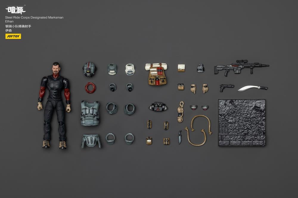 JoyToy Dark Source Steel Ride Corps Designated Marksman Ethan 1/25 Scale 3-Inch Action Figure - View 11