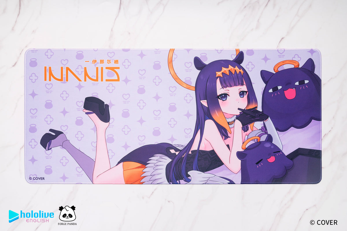 Forge Panda Hololive Ninomae Ina'nis Design 2 Desk Mat, Natural Rubber and Fabric - View 3