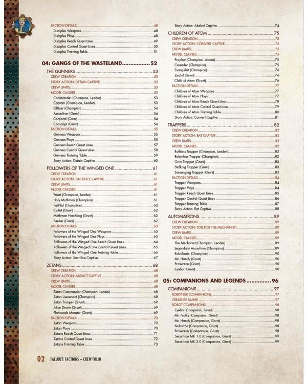 Modiphius Fallout Factions: Crew Folio Game Accessory - View 5