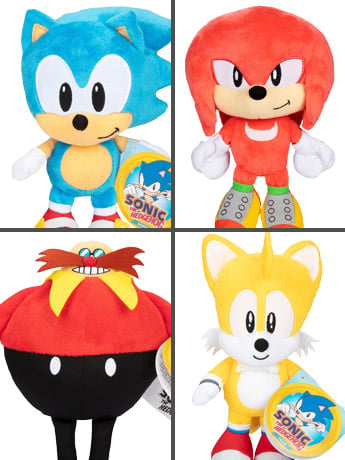 Jakks Pacific Sonic the Hedgehog 9-Inch Scale Wave 13 Soft Plush Set of 4