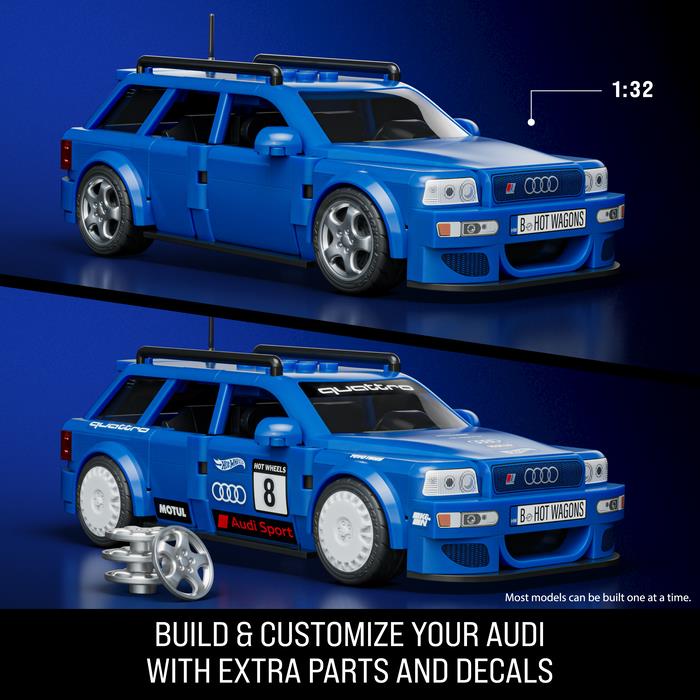 Hot Wheels Speed Series Mattel Brick Shop 1994 Audi Avant RS2 1/32 Scale Building Set - View 6