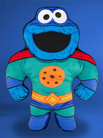 Uncanny Brands Sesame Street Bleacher Buddy Cookie Monster Superhero 22-Inch Plush