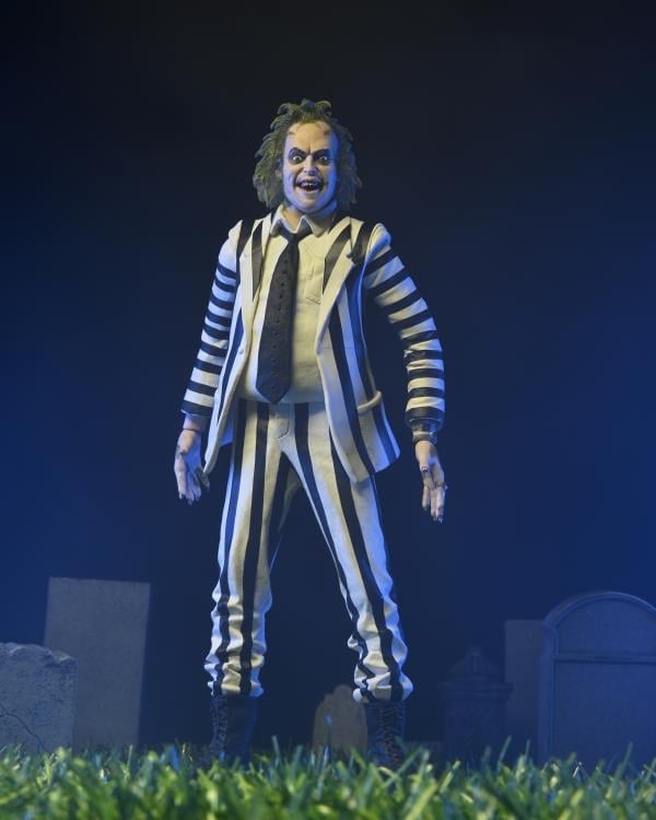 NECA Beetlejuice Black and White Suit Plastic Action Figure - View 4