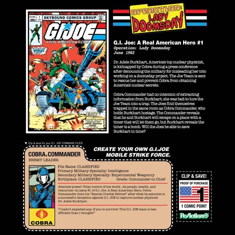 Super7 G.I. Joe ReAction+ Comic Collector Series Cobra Commander Action Figure and Comic Set - View 6