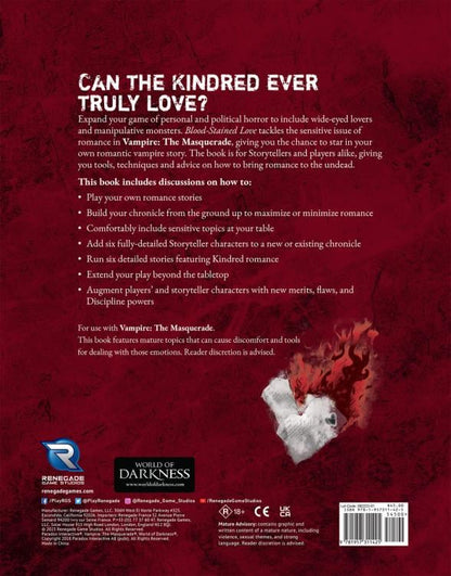 Renegade Game Studios Vampire: The Masquerade 5th Edition Blood-Stained Love Sourcebook - View 4