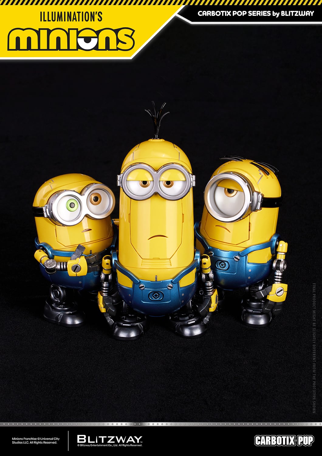 Blitzway Minions Carbotix Pop Bob, Stuart & Kevin Deluxe Ver. Action Figure Three-Pack - View 9