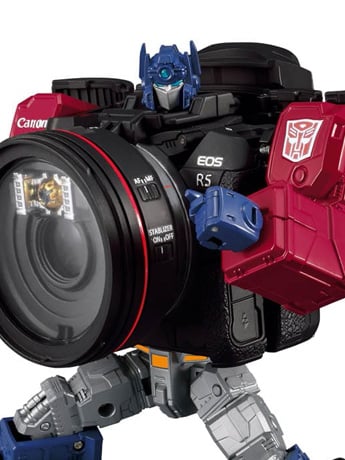 Takara Tomy Transformers Collaborative Canon x Transformers Optimus Prime R5 7.9-Inch Figure