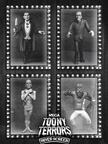 NECA Universal Monsters Toony Terrors Silver Screen Edition Set of 4 Figures