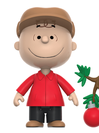 Super7 Peanuts ReAction Charlie Brown and Sad Tree (Snow Globe Card Back) Action Figure