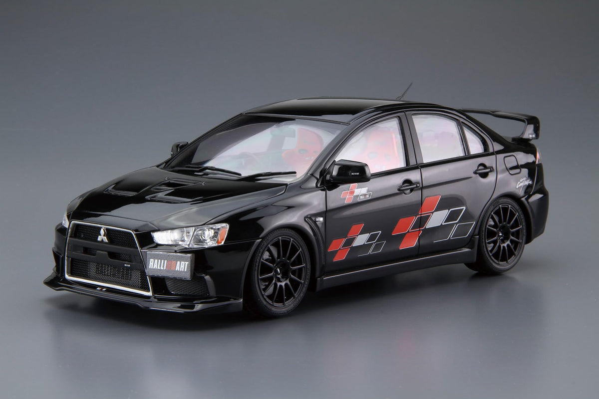 Aoshima Tuned Car #52 Mitsubishi Ralliart CZ4A Lancer Evolution X '07 1/24 Scale Plastic Model Kit - View 3