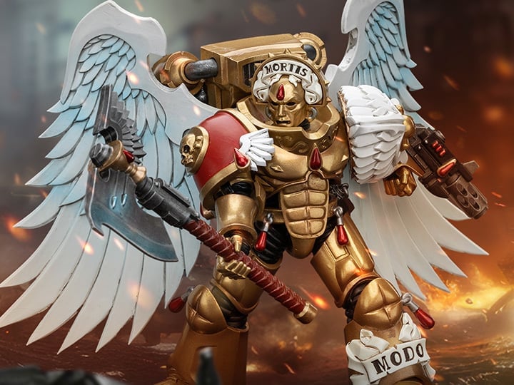 JoyToy Warhammer 40K Blood Angels Sanguinary Guard with Encarmine Axe and Inferno Pistol 1/18 Scale Action Figure - View 2