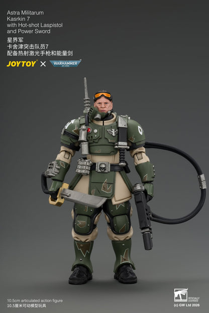 JoyToy Warhammer 40,000 Astra Militarum Kasrkin 7 with Hot-shot Laspistol and Power Sword 1/18 Scale Action Figure - View 4