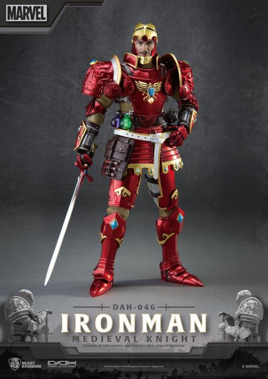 Beast Kingdom Marvel Dynamic 8ction Heroes DAH-046 Medieval Knight Iron Man Action Figure, 8-Inch - View 4