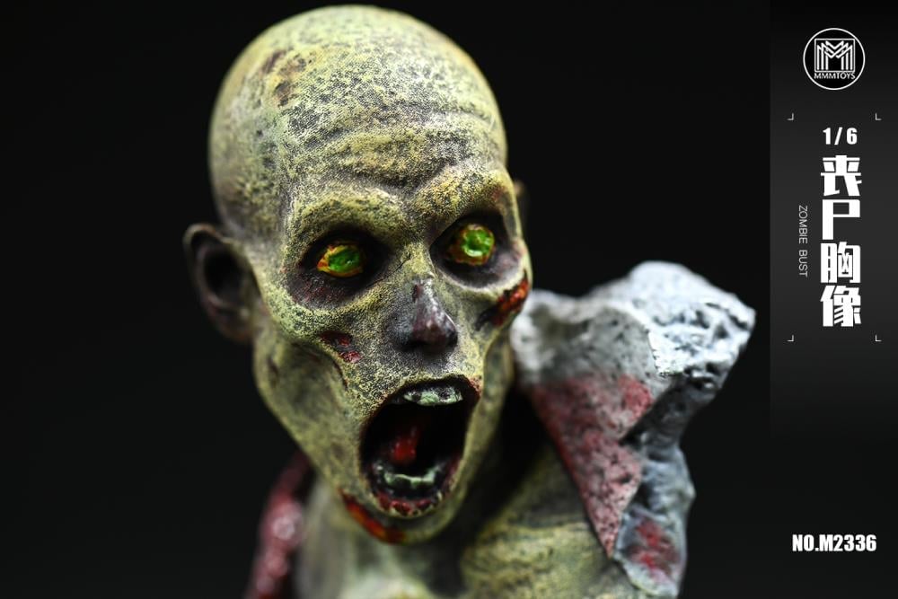 MMMToys Zombie 1/6 Scale Resin Bust, 4-Inch Collectible Statue - View 7