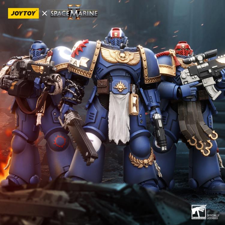 JoyToy Warhammer 40,000: Space Marine 2 Ultramarines Brother Chairon 1/18 Scale Plastic Action Figure - View 14