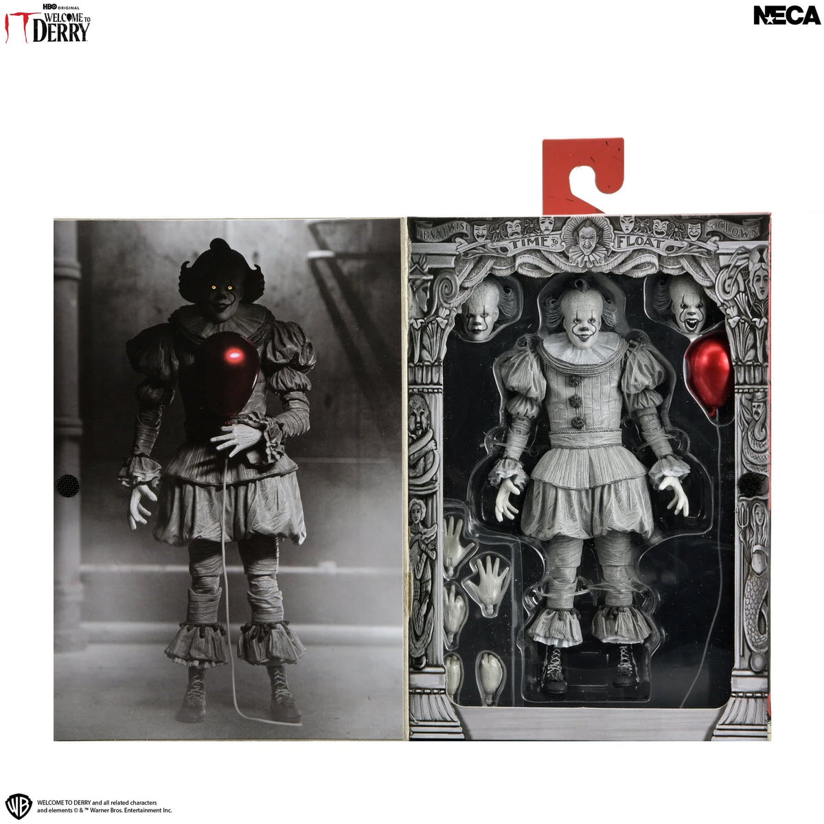 NECA IT: Welcome to Derry Ultimate Pennywise Action Figure (Black and White Ver.) - View 12