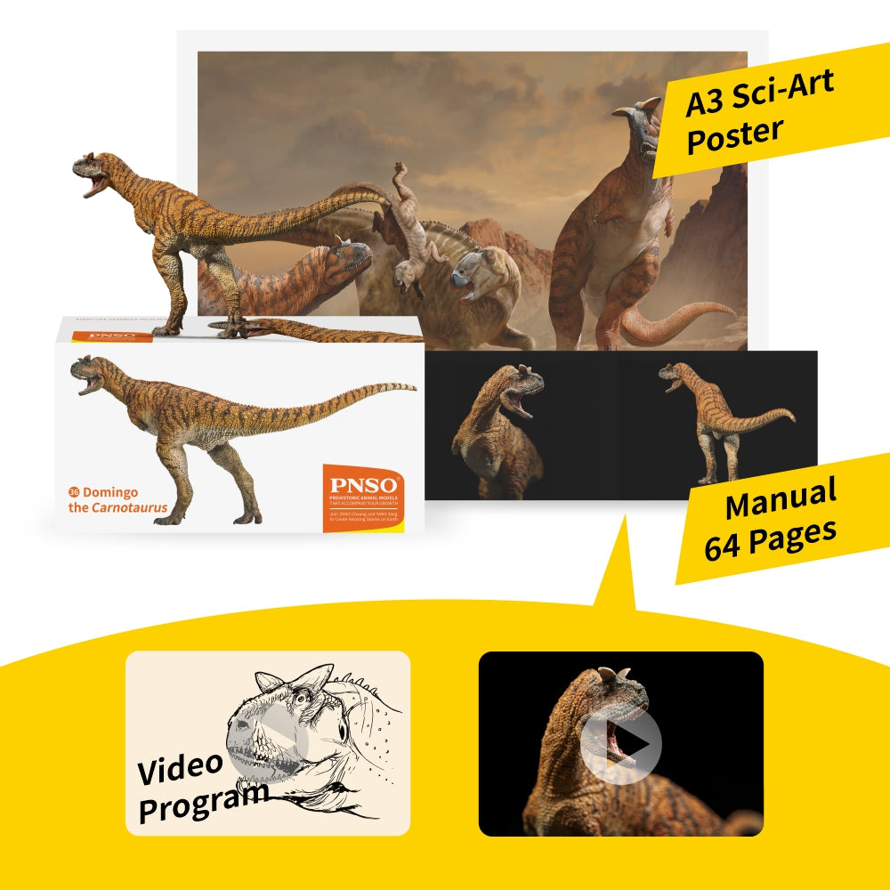 PNSO Prehistoric Animal Models Domingo the Carnotaurus 4.52-Inch PVC Figure - View 8