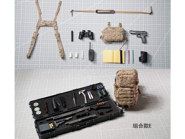 i-bag Mil-Tec Military Patrol Mobile Tactical Assault Pack and Combat Backpack (Desert Camo Ver.) 1/6 Scale Accessory Set - View 2