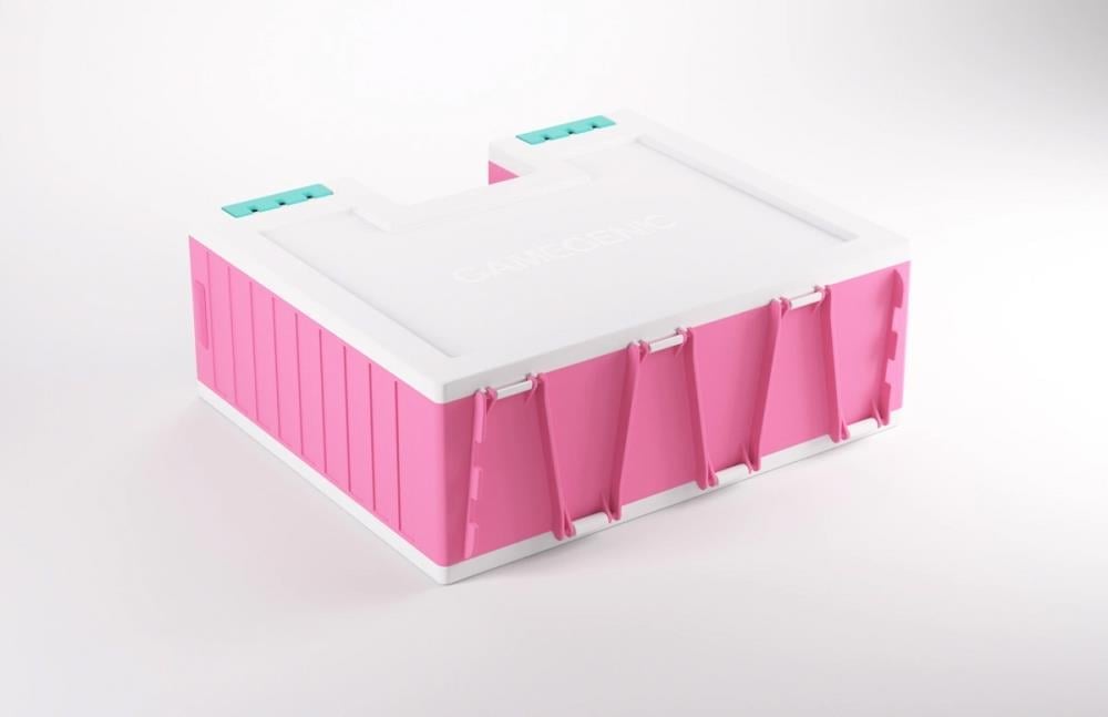 Gamegenic Game Castle (Pink/White/Teal) Storage Box for Board Games - View 9