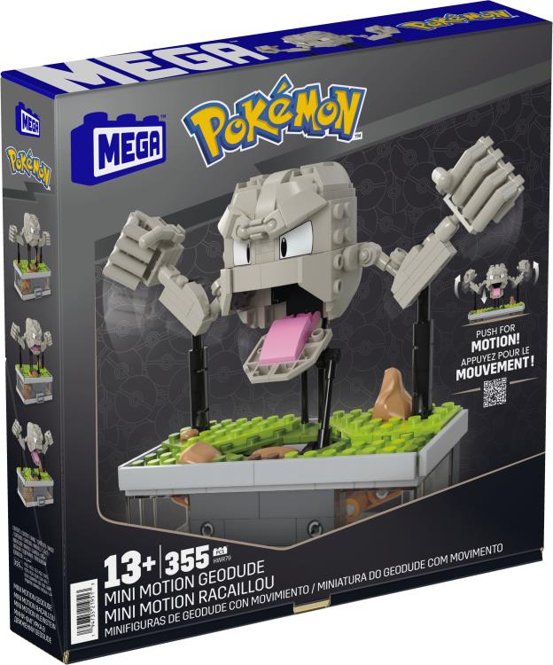 Mattel Pokemon Mega Construx Wonder Builder Mini Motion Geodude Building Set, 5-Inch - View 5