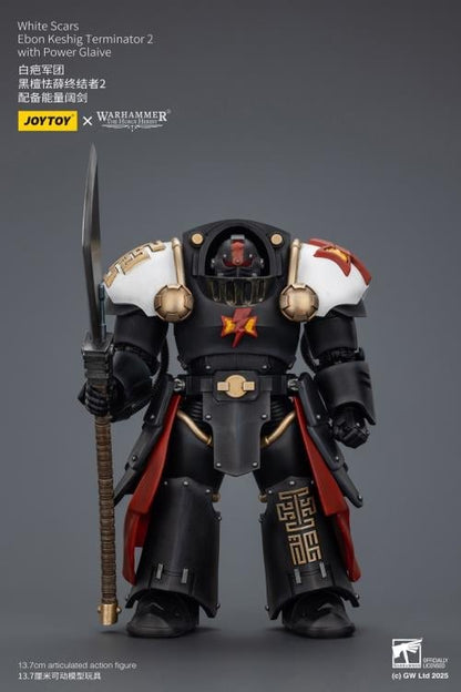 JoyToy Warhammer The Horus Heresy White Scars Ebon Keshig Terminator with Power Glaive 1/18 Scale Action Figure (Ver. 2) - View 4
