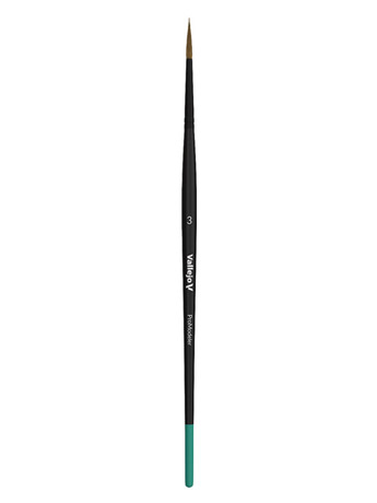 Vallejo Natural Hair Round No.3 Pro Modeler Brush for Model Painting