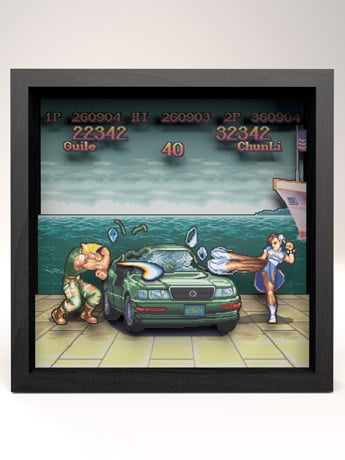 Pixel Frames Street Fighter II Car Scene Pixel Frame 9x9 with Guile and Chun-Li