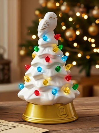 Ukonic Harry Potter Hedwig Ceramic Light-Up Christmas Tree 6-Inch