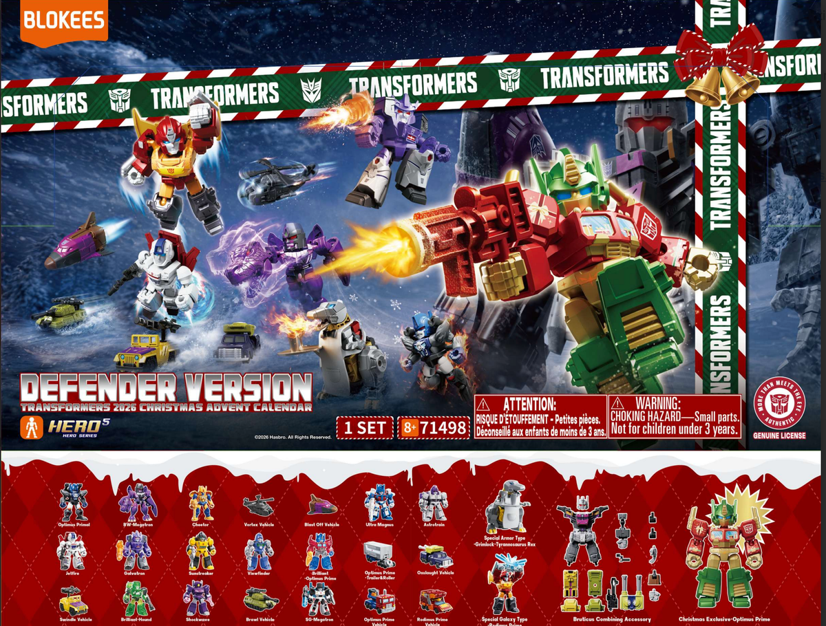 Blokees Transformers Defender Version 2026 Christmas Advent Calendar with Optimus Primal and Megatron - View 3