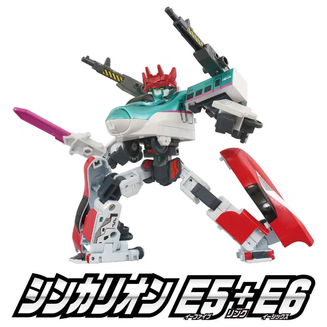 Takara Tomy Shinkansen Transformation Robo Shinkalion Plarail-Shinkalion SGX E5 and E6 Plastic Figure Set - View 8