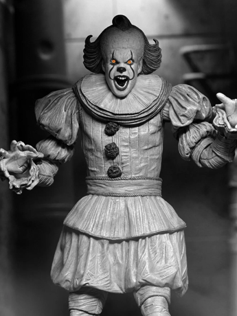 NECA IT: Welcome to Derry Ultimate Pennywise Action Figure (Black and White Ver.)