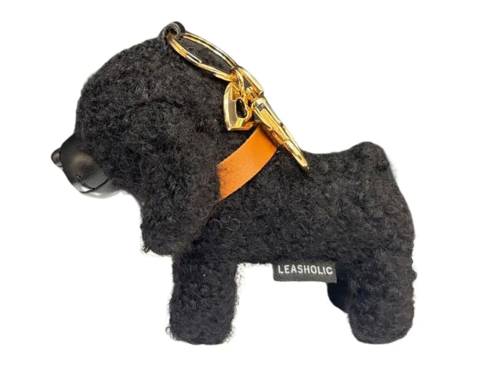 Locker Toys Leasholic Poodle (Black) Leather Plush Charm 5.5-Inch - View 3
