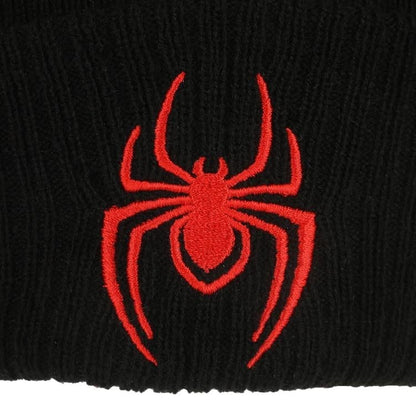 Bioworld Marvel Spider-Man Logo Black Cuff Beanie Hat in Acrylic - View 6
