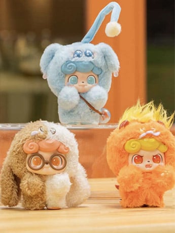 Jotoys Q.kid Emotional Hairy Monsters Random Plush, 4.72-Inch