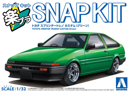 Aoshima Snap Kit No.11CU-GN Toyota Sprinter Trueno Custom (Green) 1/32 Scale Model Kit - View 5