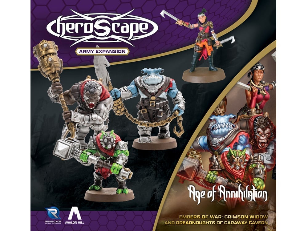 Renegade Game Studios Heroscape Crimson Widow and Dreadnoughts of Caraway Cavern Army Expansion Unpainted - View 2