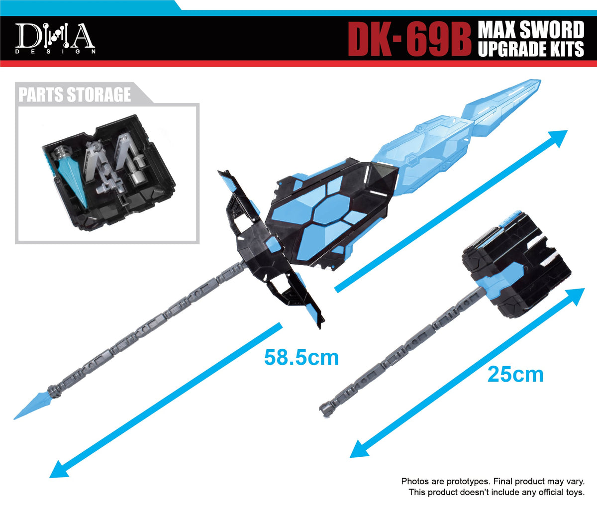 DNA Design DK-69B Max Sword Upgrade Kit ABS and PVC Model Accessory Set - View 4