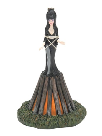 Enesco Elvira, Mistress of the Dark Hot Properties Village Elvira At The Stake 5.59-Inch Figurine