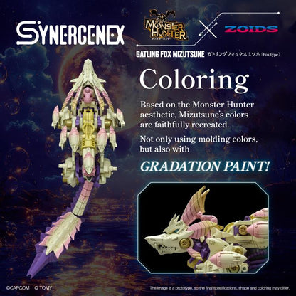 Takara Tomy Zoids x Monster Hunter Synergenex Series Gatling Fox Mizutsune 1/35 Scale Model Kit, 14-Inch - View 15