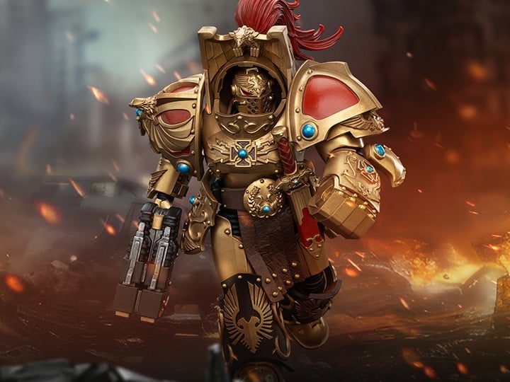 JoyToy Warhammer The Horus Heresy Legio Custodes Aquilon Terminator Squad Aquilon with Twin-Linked Adrathic Destructor 1/18 Scale Action Figure - View 2