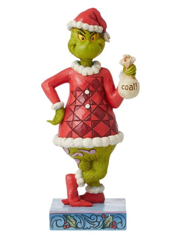 Enesco Jim Shore Dr. Seuss The Grinch with Bag of Coal 9.06-Inch Resin Figurine