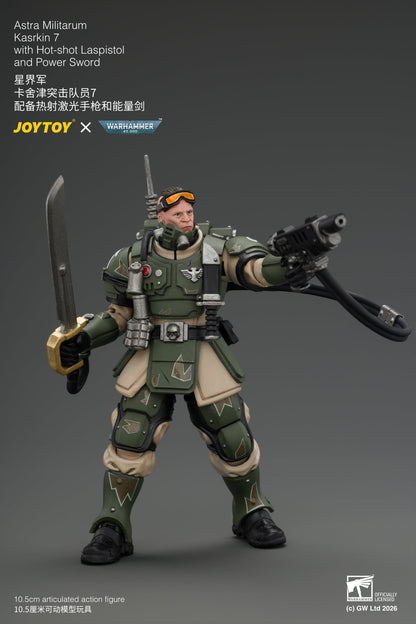 JoyToy Warhammer 40,000 Astra Militarum Kasrkin 7 with Hot-shot Laspistol and Power Sword 1/18 Scale Action Figure - View 10