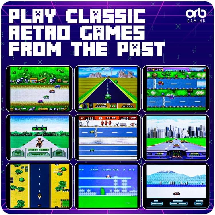 ThumbsUp! Orb Gaming Retro Mini Racing Arcade Machine with 30 Games (6-Inch) - View 5