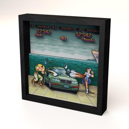 Pixel Frames Street Fighter II Car Scene Pixel Frame 9x9 with Guile and Chun-Li - View 4