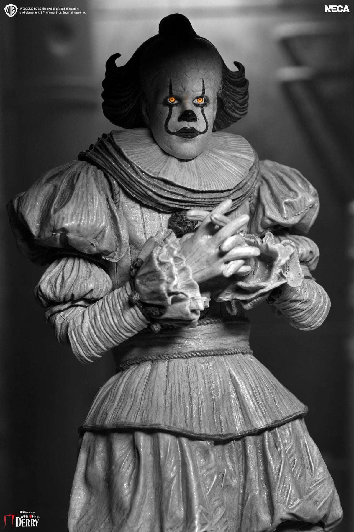 NECA IT: Welcome to Derry Ultimate Pennywise Action Figure (Black and White Ver.) - View 7