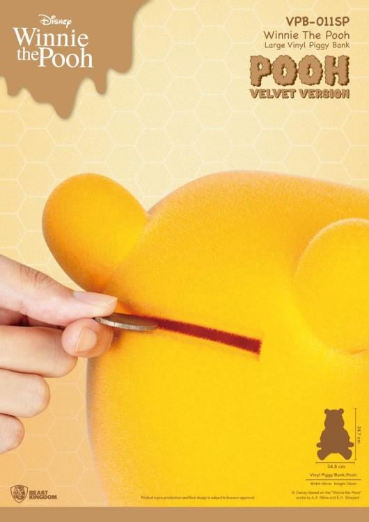 Beast Kingdom Winnie the Pooh VPB-011SP Pooh Velvet Ver. Large Vinyl Piggy Bank (14-Inch) - View 7