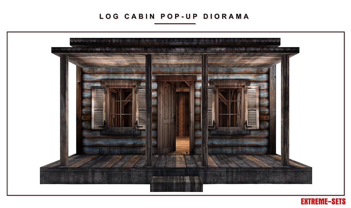 Extreme-Sets Multiverse Collection Log Cabin 1/12 Scale Pop-Up Diorama (14-Inch) - View 4